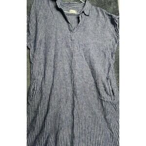 alter'd state stripe shirt dress Frayed Hem‎ Size Large With Pockets